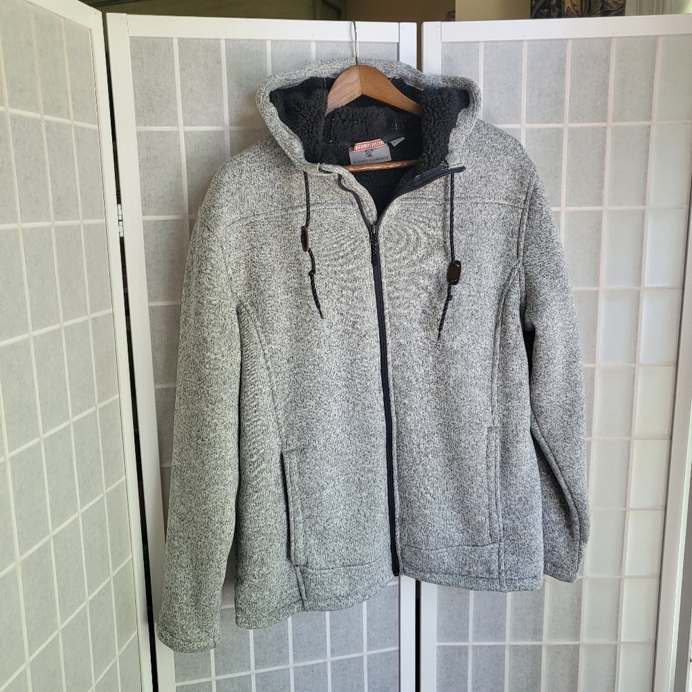 Rugged Elements Fleece-Lined Full Zip Mountain Hoodie Jacket Sz M